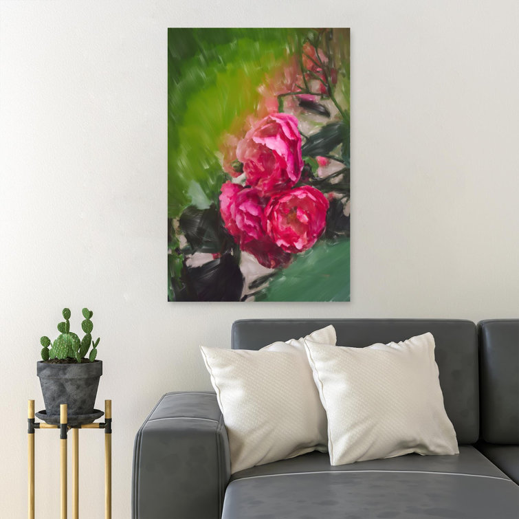 Red Barrel Studio® Pink Rose In Bloom During Daytime 106 On Canvas ...
