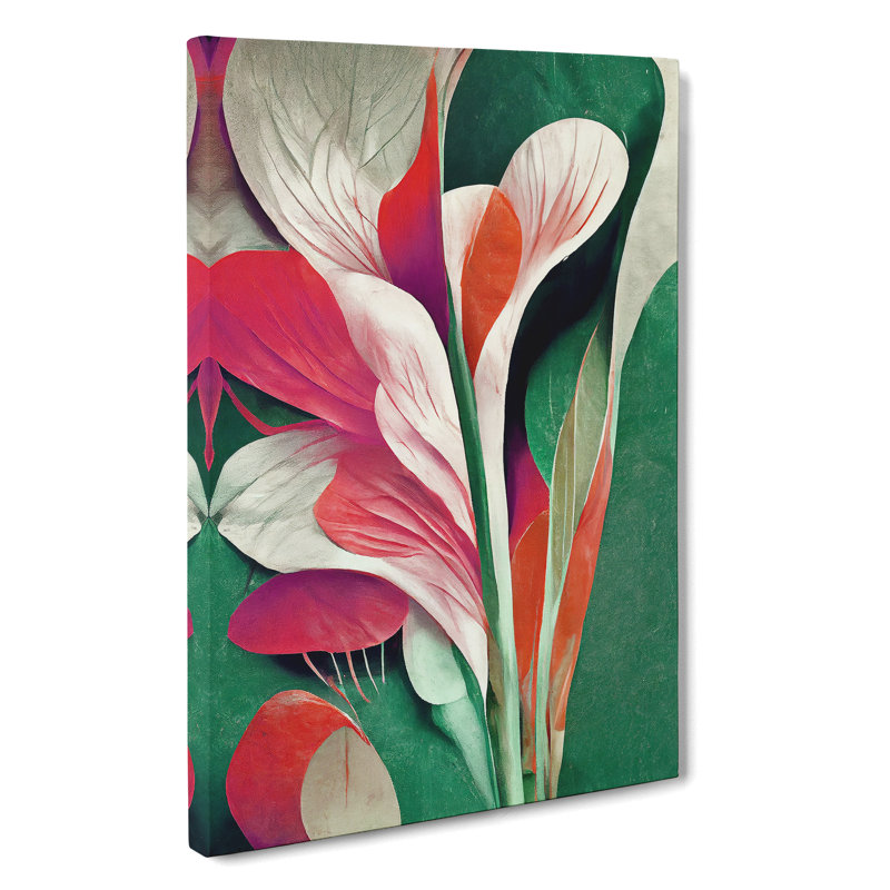Pretty Abstract Flowers No.4 - Wrapped Canvas, 76cm H x 50cm W x 3cm D