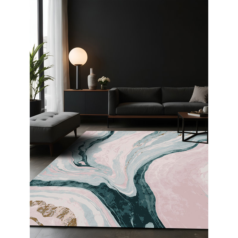 Tapis beige soyeux et moelleux, Carré 6 pi