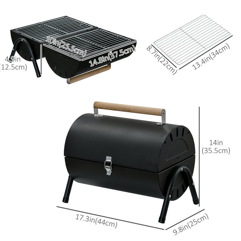 10.5" Outsunny Portable Charcoal Grill