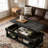 Farmhouse Lift Top Coffee Table Hidden Storage Trays Fixed Shelf-684071813-684071808