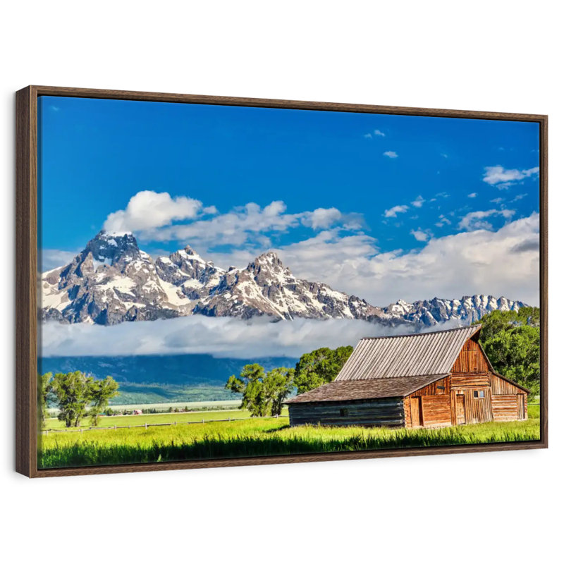 Grand Teton Mormon Barn, Cadre flottant en noyer, 43 po x 29 po