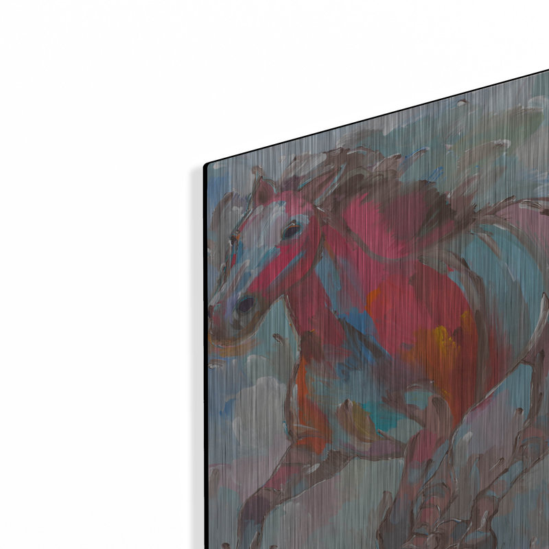 «Red Runner» par Hooshang Khorasani, art mural en métal, H 16 po x l 12 po