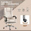 Fauteuil de bureau réglable avec massage en 6 points, repose-pieds au repos, finition crème blanc