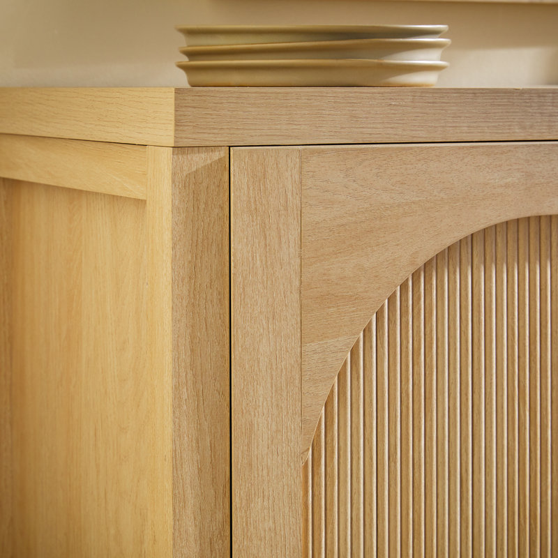 Eilisha Modern 70" Reeded Sideboard with Arched Doors