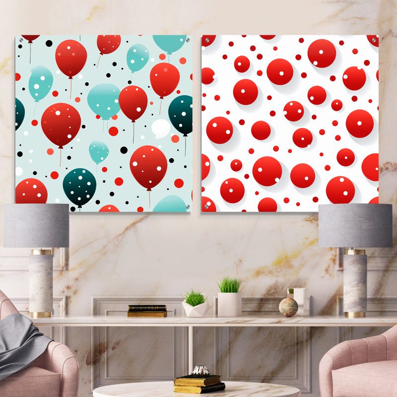 Burdell - Ensemble de 2 peintures murales abstraites en acrylique, H 16 po x l 33 po