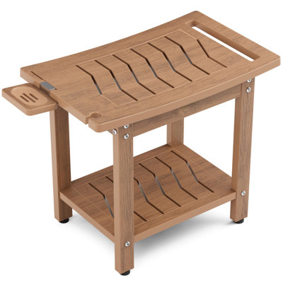 Banc de douche pour douche à l'intérieur, tabouret de douche avec tablette de rangement et poignée, siège de chaise de douche imperméable