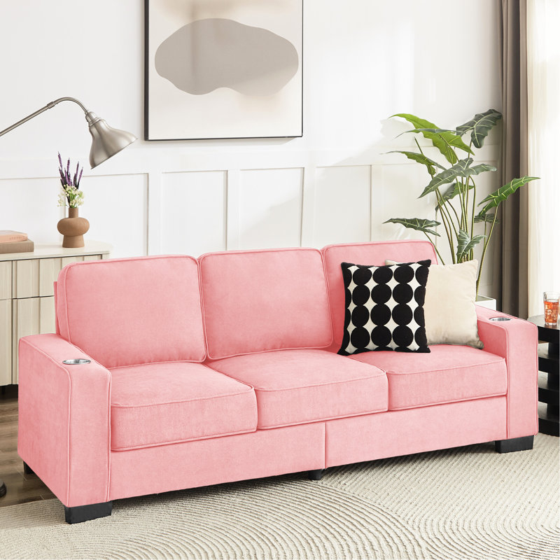 Ensemble de 3 chaises Support A, Tissu rose