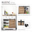 Armoire à café de style campagnard, armoire à vin avec porte de grange avec rangement, armoire buffet avec porte-bouteilles pour la cuisine