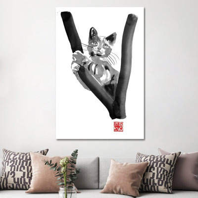 Cat In Tree by Péchane - Painting on Canvas