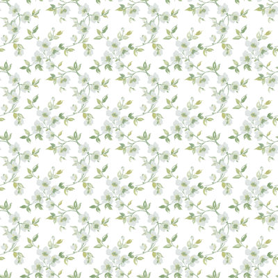 Secret Garden Delicate Flower Trail Design 33' L x 21" W Wallpaper Roll