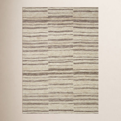 Gertie Natural Taupe Striped Rug