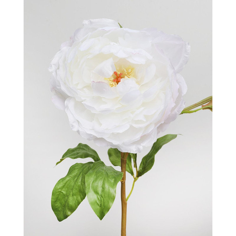 Pink Faux Peony 19.5", White