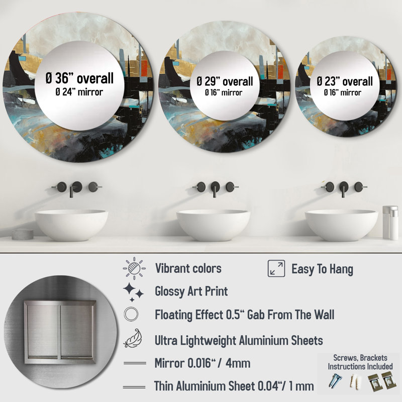 Miroir mural Sifet Beyond Nature II - Paysages, 29 po x 29 po