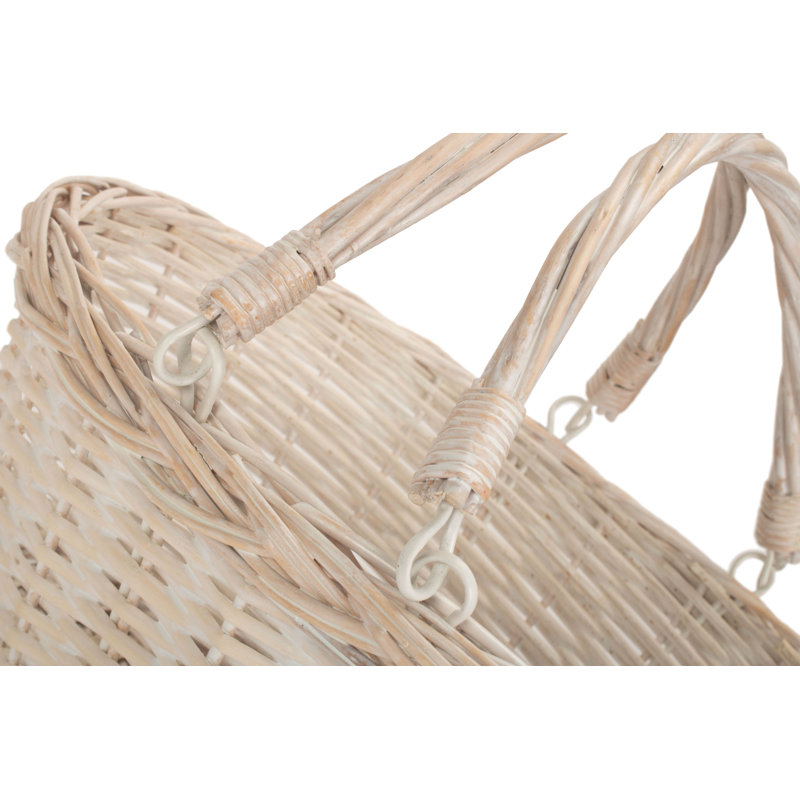 Wicker Swing Handled Shopping Basket, 18cm H x 30cm W x 41cm D