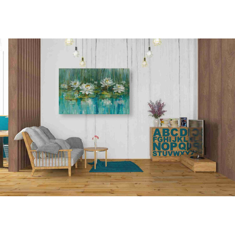 «Water Lily Pond» par Danhui Nai, art mural sur toile, H 26 po x l 40 po