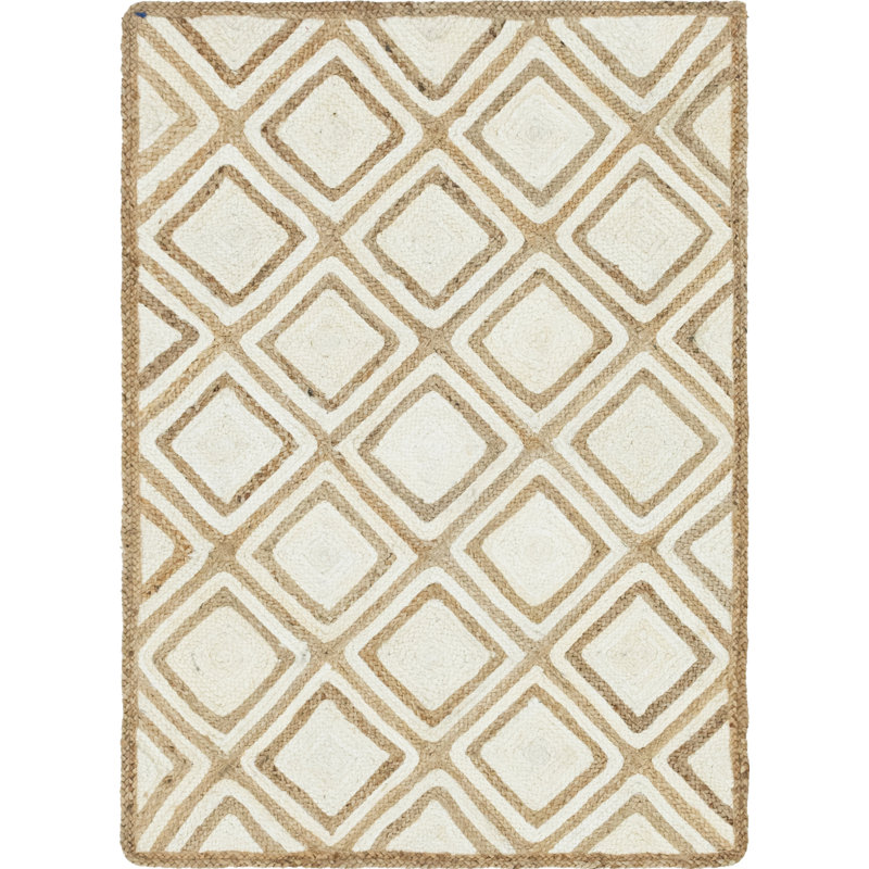 Jereck Cotton Geometric Indoor Rug, Rectangle 4'1" x 6'1"