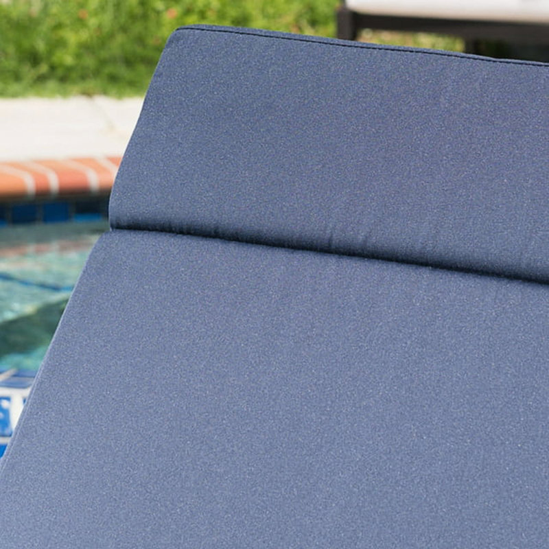 Ensemble de coussins de chaise longue d'extérieur 2 pièces, 2, Marine