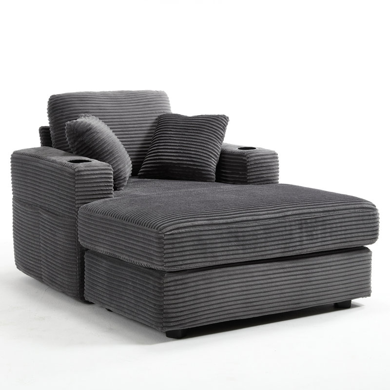 Canapé en velours Corduroy, Gris
