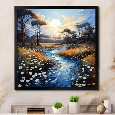 Pointillism River Charm - Pointillism Wall Art Prints