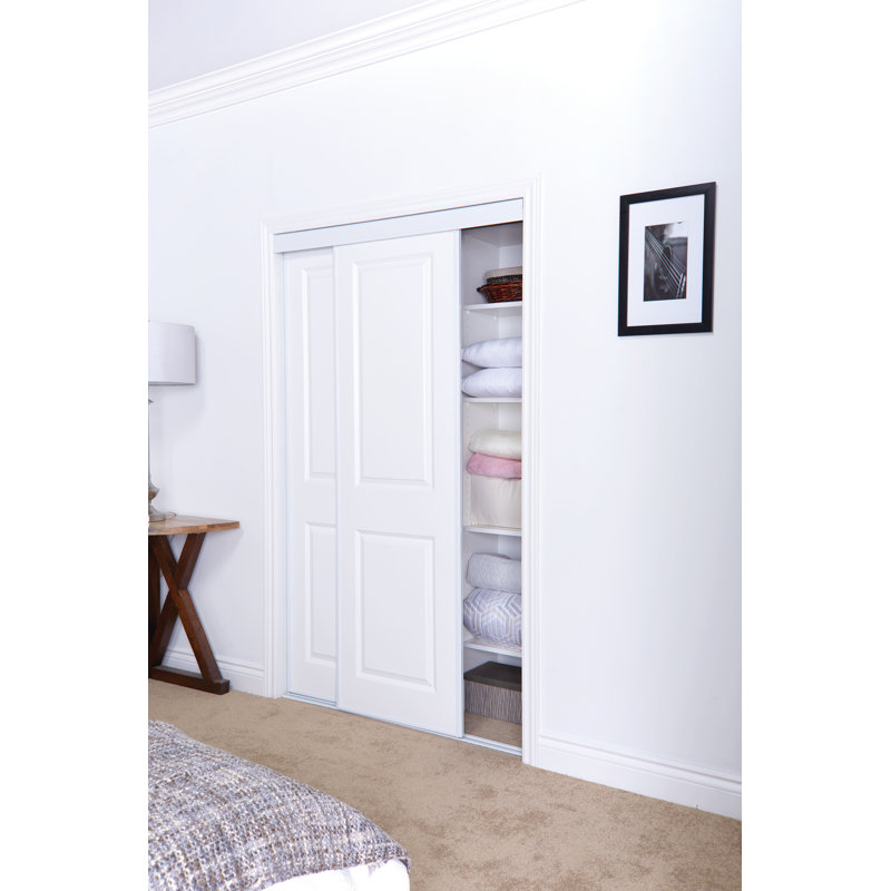 Ashbury 48" x 80" White Steel Frame Bypass Door