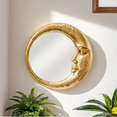 Miroir décoratif rond Golden Face