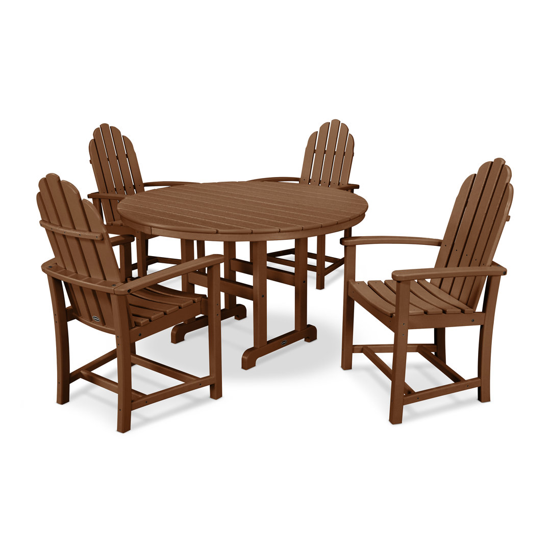 POLYWOOD Classic Adirondack 5-Piece Round Farmhouse Dining Set POLYWOOD® 