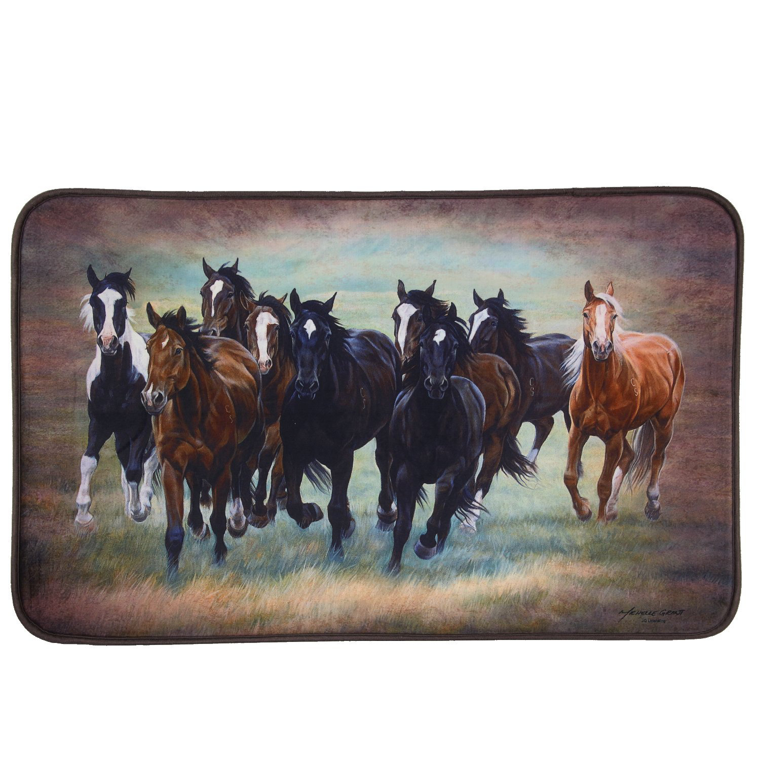 Gracie Oaks Western Running Horse Wild Mustang Herd Farmhouse Country ...