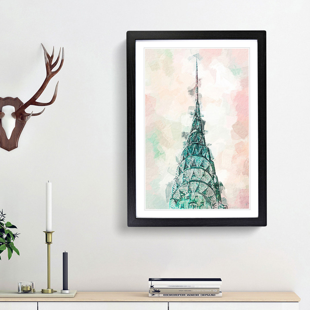 New York City Empire State Building in Abstract - Picture Frame Painting Print