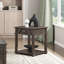 Table de bout traditionnelle rustique avec rangement en bois brun durable pour salon 1 pièce