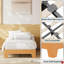 Base de lit en bois pour matelas, lit plateforme de ferme avec lattes renforcées et support central, aucun sommier requis-616133417
