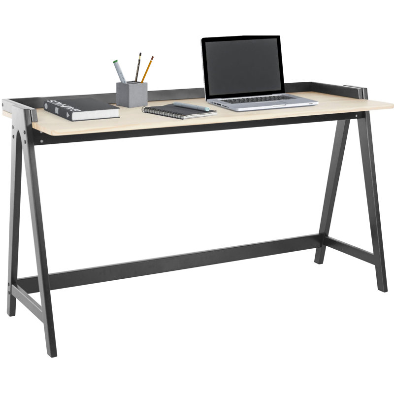 Feray Solid Wood Writing Desk, Black