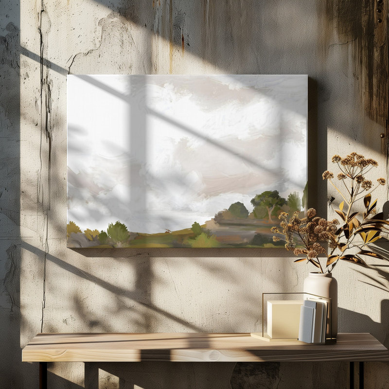 Calm Impressionist Landscape by Josie George — Landscape Wall Art, 18 × 12, Framed Print, Tan