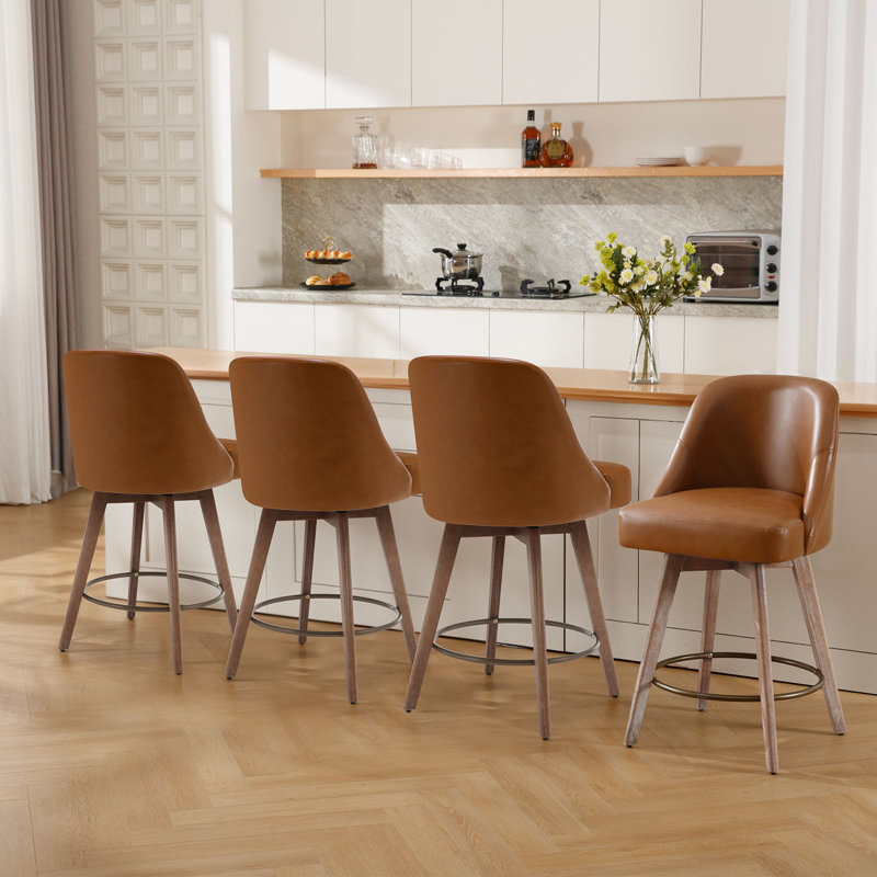 Tabouret de bar rotatif 26 po Kiain, Noir, Set of 4