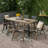 Asheton 8 - Person Wood Patio Dining Set with Extendable Rectangular Table-1868851282