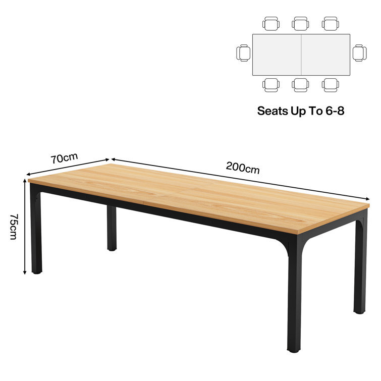 200cm W Metal Base Computer Desk