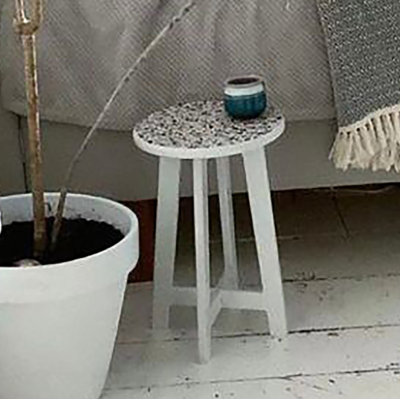 Solid + Manufactured Wood Accent Stool