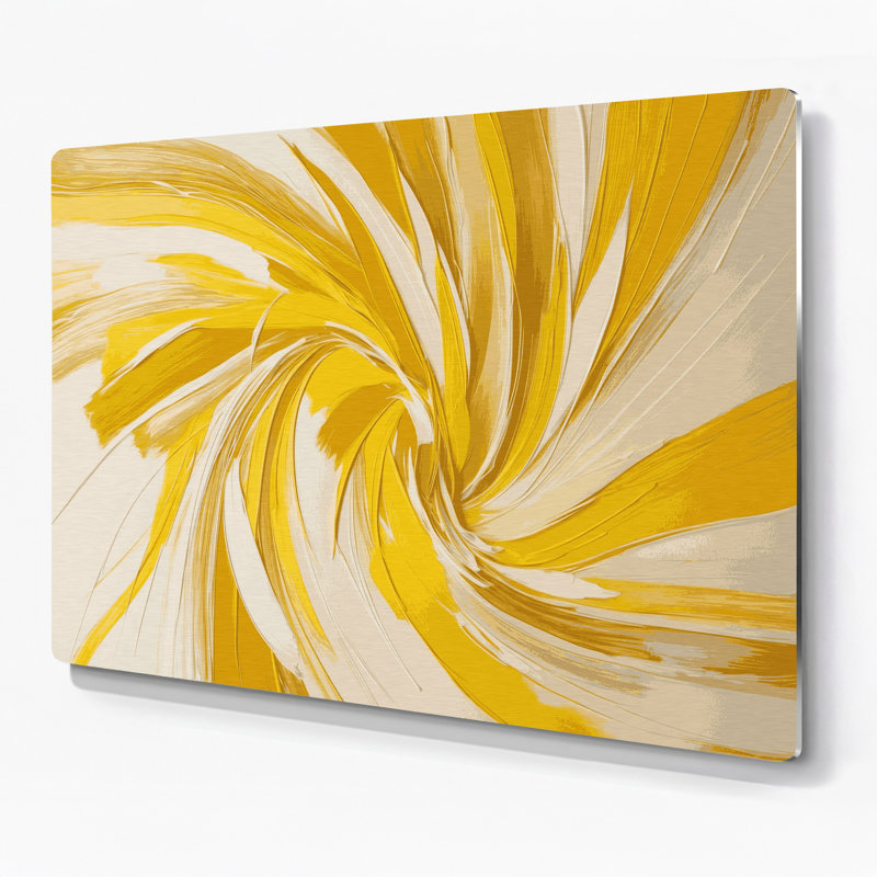 «Lyrical Abstraction 39», art mural en métal beige, H 12 po x l 18 po