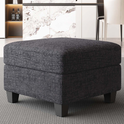 Aurora Chenille Storage Ottoman, Footstool Module Part for Chenille Sectional Sofa
