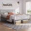 88.5cm Height Metal Bed Frame with Cloud-inspired Design Headboard-1723800742-1728488633