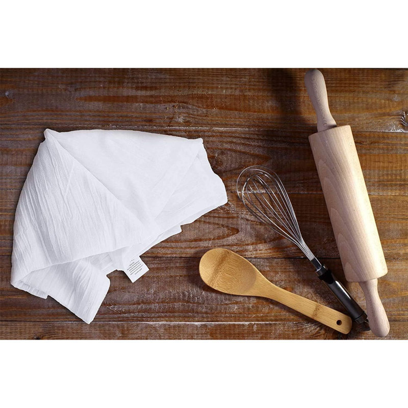 Simpli-Magic 79374 Flour Sack Kitchen Towels, Pack Of 12, White, 24"X24"