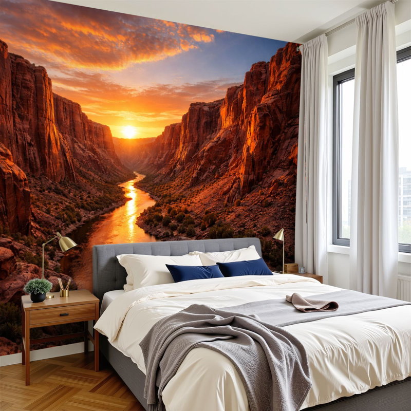 Papier peint adhésif auto-adhésif moderne pour la chambre à coucher L 69 po x l 96 po Peel and Stick