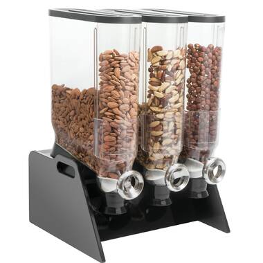 Cal-Mil 3823-87 Cinderwood 10 Liter Triple Canister Dark Oak Wood Cereal  Dispenser