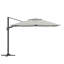 Parasol de patio gris en porte-à-faux carré de 11 pi avec solution de 280 g - tissu tissé teint et revêtement en polyuréthane, capacité imperméable, blocage Upf50 +, cadre en aluminium, espace d'ombrage 11 x 11, rotation à 360 °, base croisée
