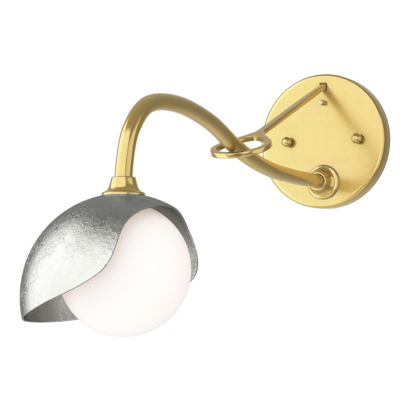 Brooklyn 1 - Light Hardwired Armed Sconce, Modern Brass, Sterling