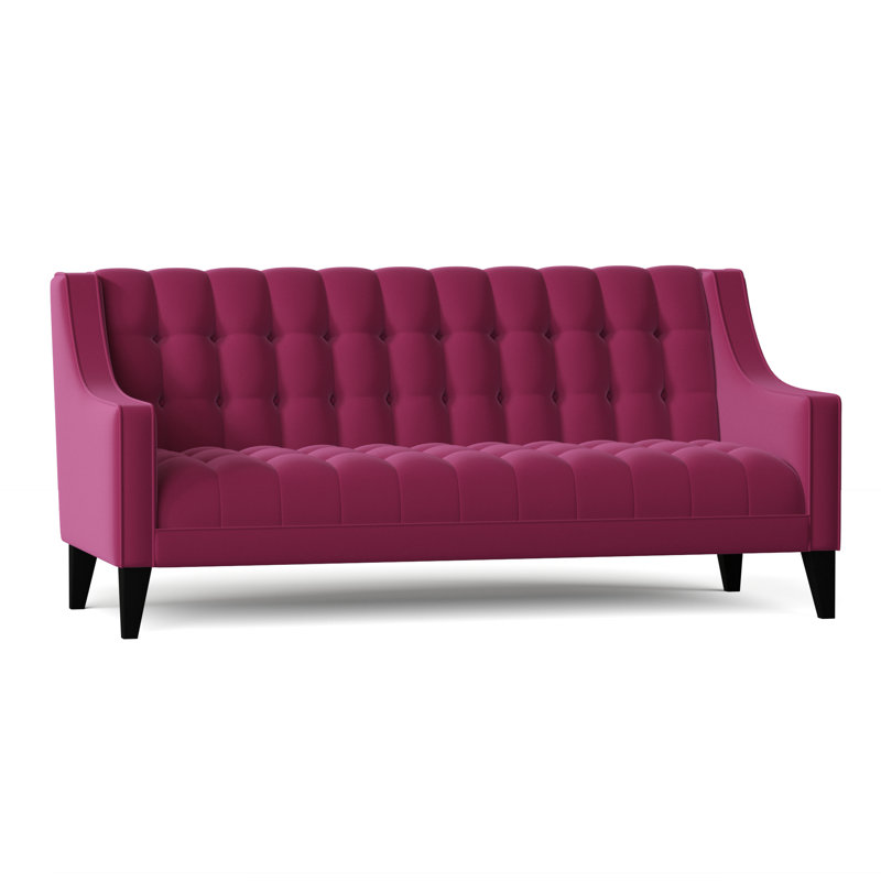 Upholstered 77'' Sofa, Klein Pink, Black, Standard