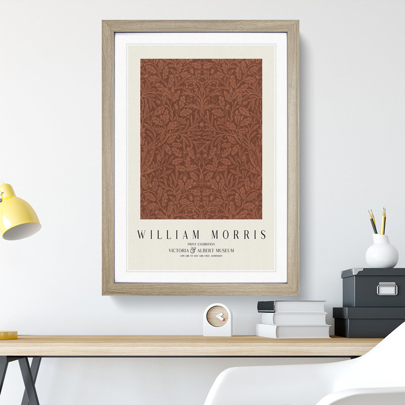 Acorns and Oak Leaves by William Morris - Picture Frame Painting, 36cm H x 27cm W x 2cm D, Oak Framed