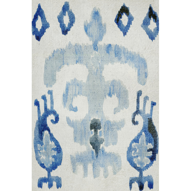 Sapphire Ikat III by Chariklia Zarris - Wrapped Canvas Art Prints, 46cm H x 30cm W