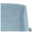 Fauteuil contemporain inclinable en tissu bleu clair avec accoudoirs cloutés et pieds en bois de bouleau
