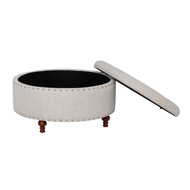 Gotelind Natural Round Storage Ottoman